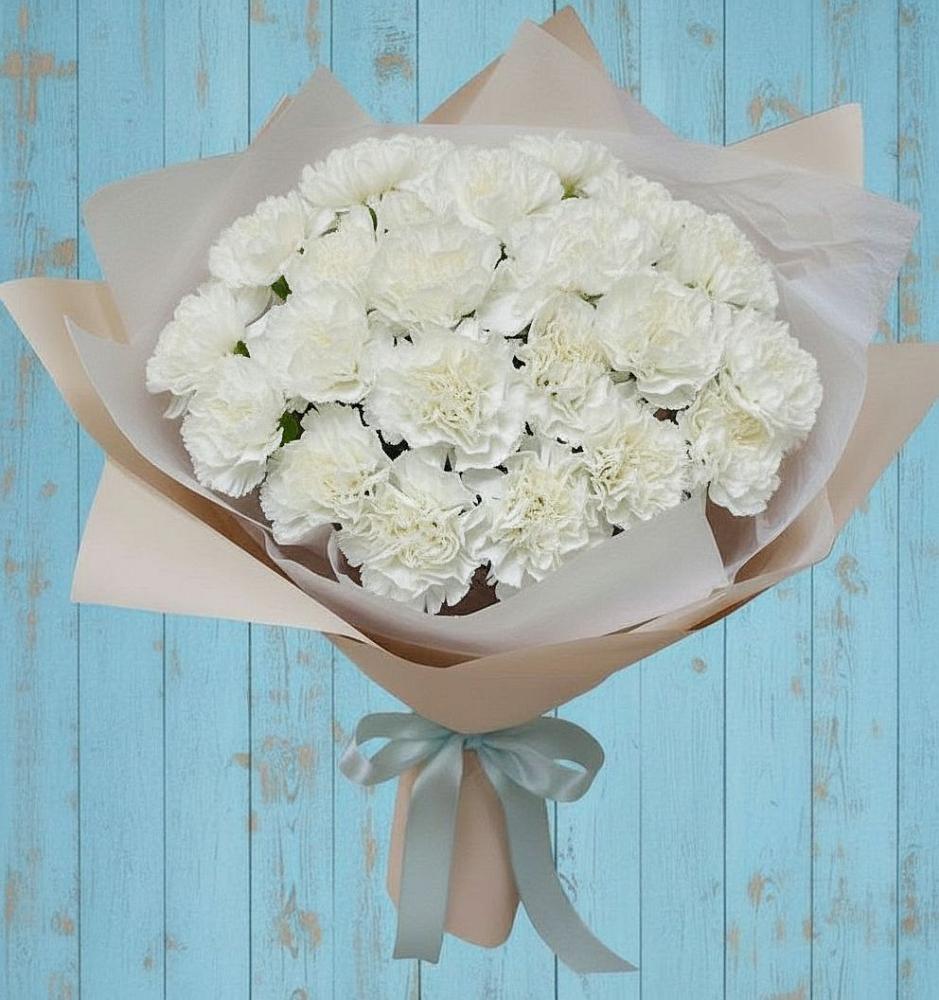 Букет Хрустальное утро в Лянторе Букет цветов из: Гвоздики в Лянторе