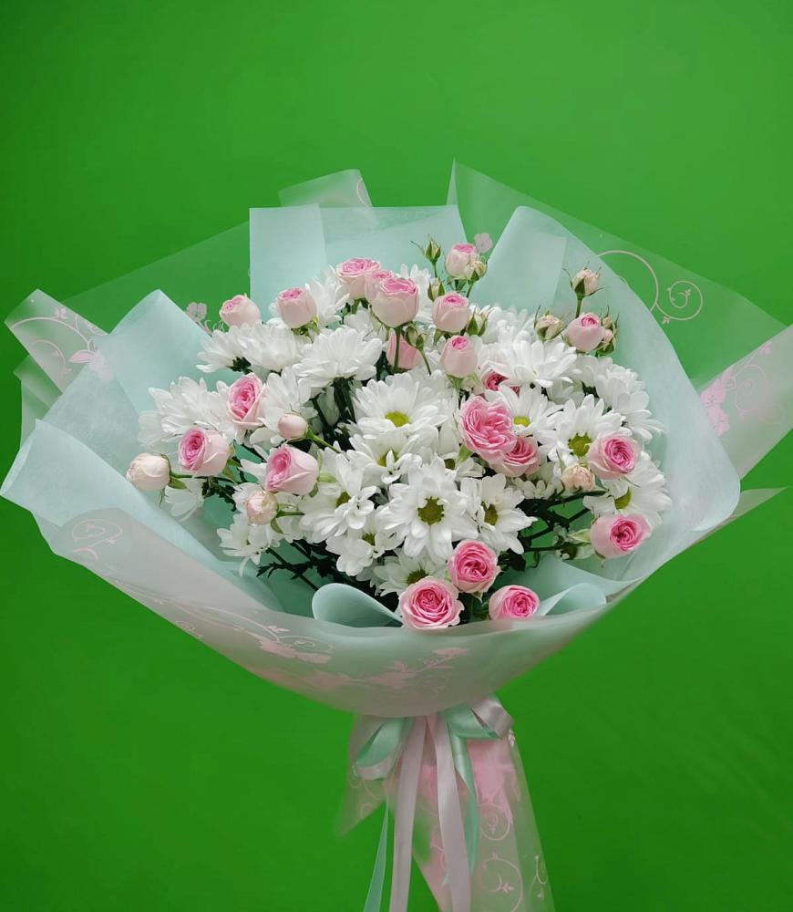 Букет влюбленный романтик в Лянторе Букет цветов из: Розы и Хризантемы в Лянторе