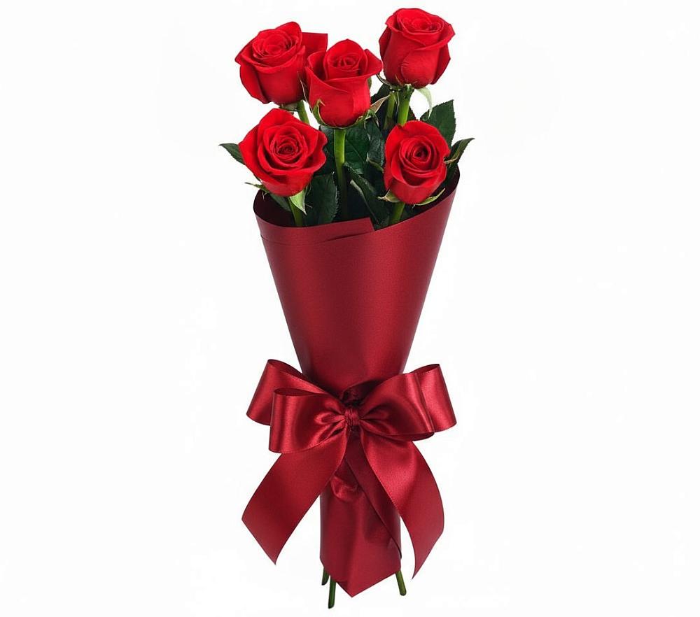 Букет 5 Красных роз Эдлесс Лав в Лянторе