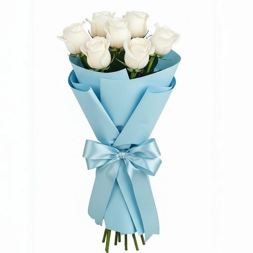 7 Белых роз Проуд в Лянторе Букет 7 белых роз Проуд в Лянторе