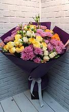 Букет Красочный праздник #REPLACE_PRED# Лянторе Букет цветов из:  Хризантемы и Розы #REPLACE_PRED# Лянторе