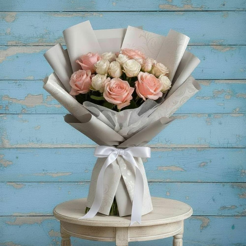 Букет Нежное облако в Лянторе Букет цветов из: Розы в Лянторе