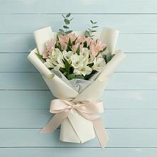 Букет Утренний поцелуй в Лянторе Букет цветов из:  Альстромерии в Лянторе