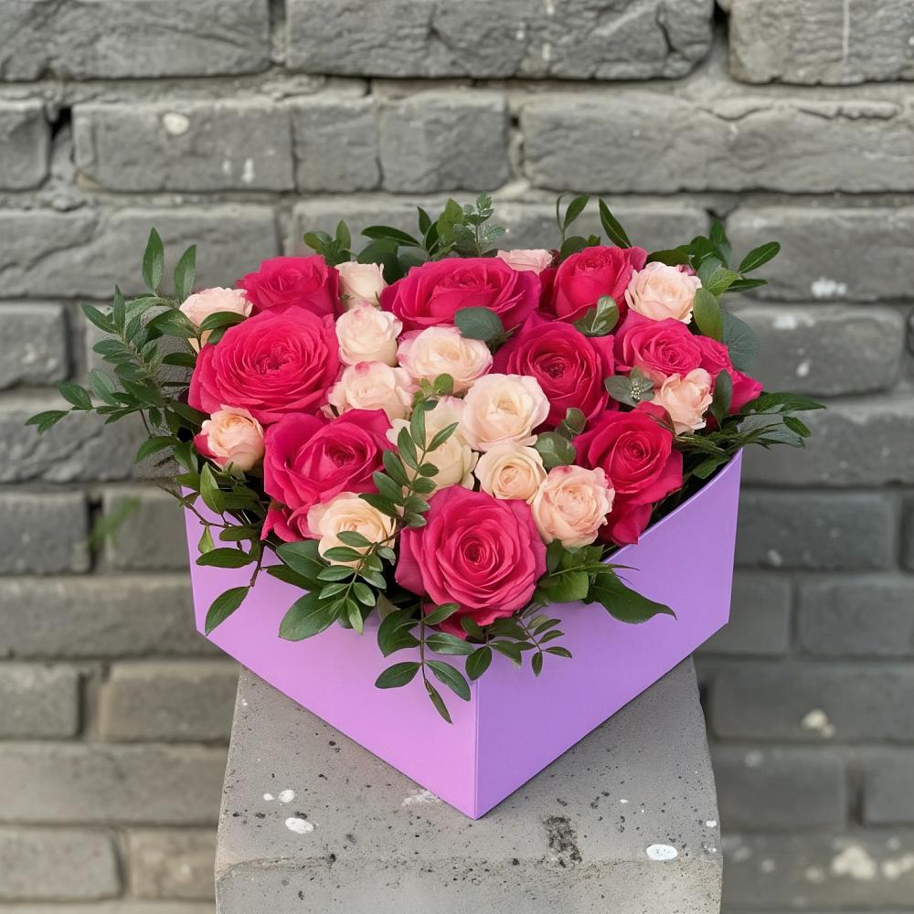 Композиция моя любовь в Лянторе Цветочная композиция из Розы в коробке в Лянторе