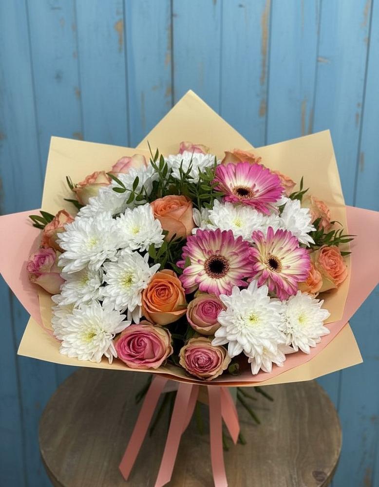 Букет гармония природы в Лянторе Букет цветов из: Розы, Герберы и Хризантемы в Лянторе