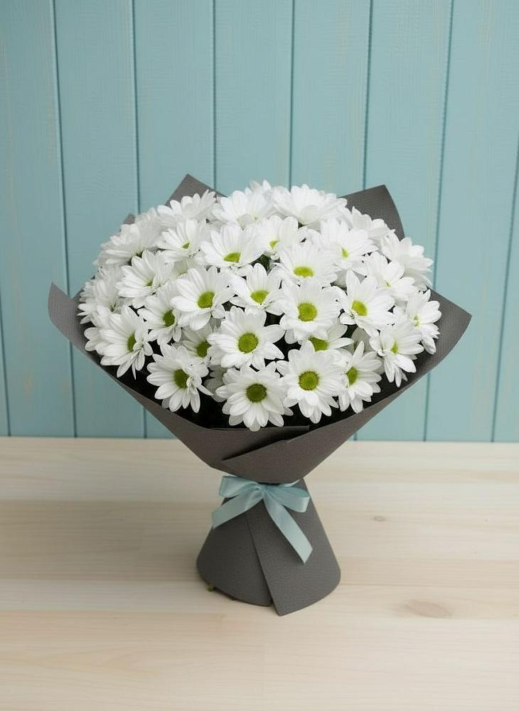 Букет белые хризантемы в Лянторе Букет цветов из: Хризантемы в Лянторе