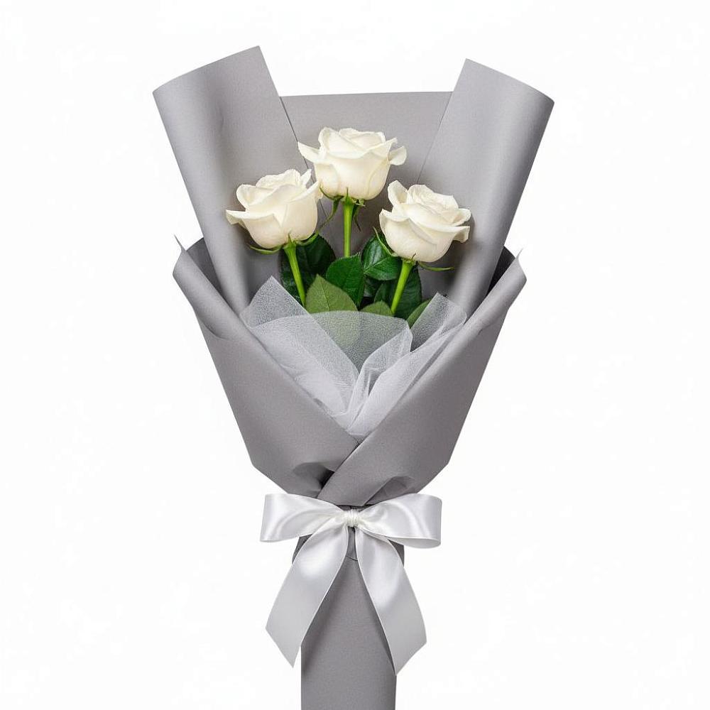 Букет 3 белые розы в Лянторе Букет 3 белые розы в Лянторе