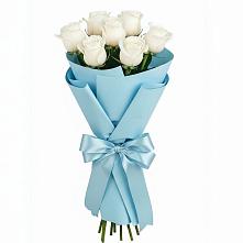 7 Белых роз Проуд в Лянторе Букет 7 белых роз Проуд в Лянторе