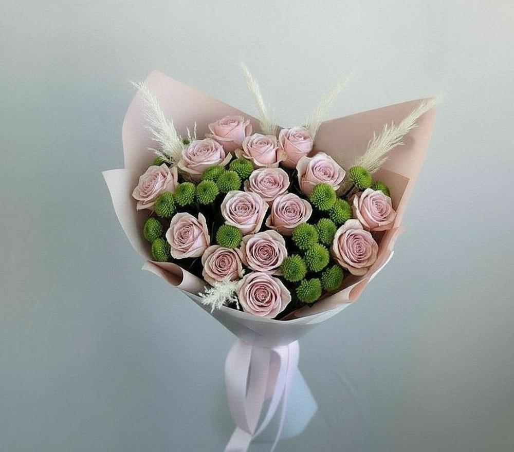 Букет цветов из: Розы и Хризантемы в Лянторе