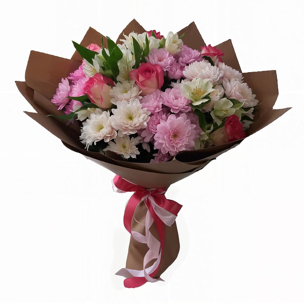 Букет цветов из: Хризантемы, Альстромерии и Розы в Лянторе