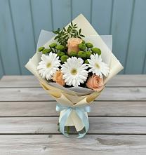 Букет герберы и розы #REPLACE_PRED# Лянторе Букет цветов из:  Герберы, Розы и Хризантемы #REPLACE_PRED# Лянторе