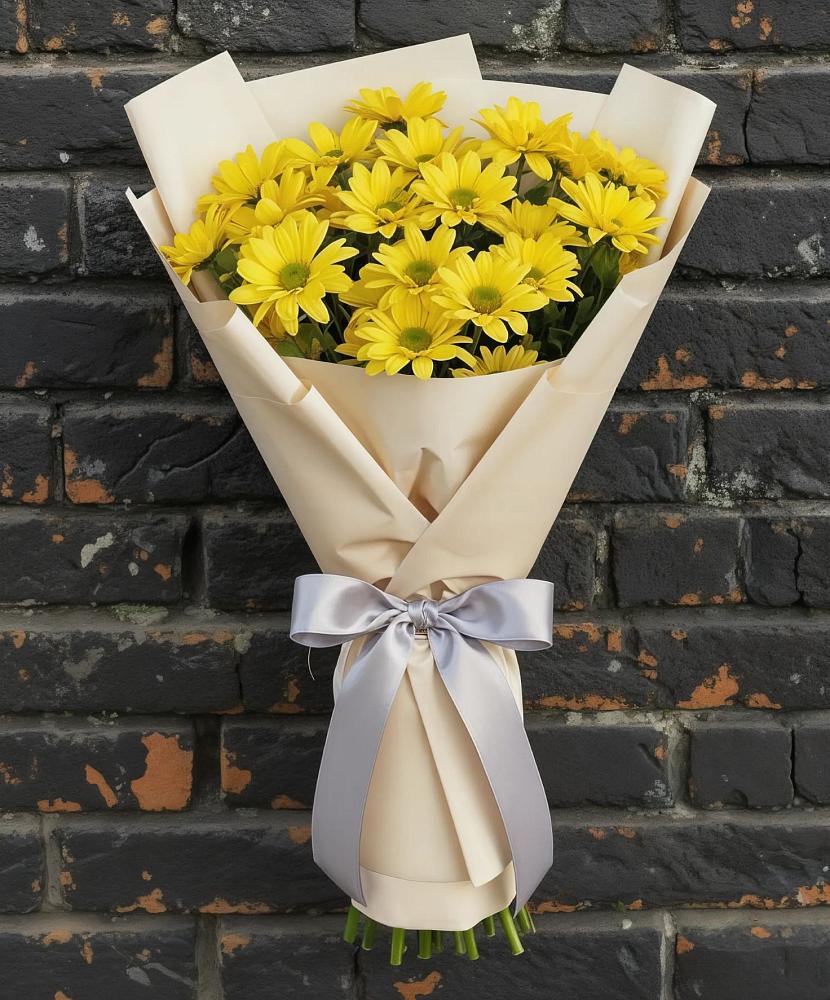 Букет Желтое настроение в Лянторе Букет цветов из: Хризантемы в Лянторе
