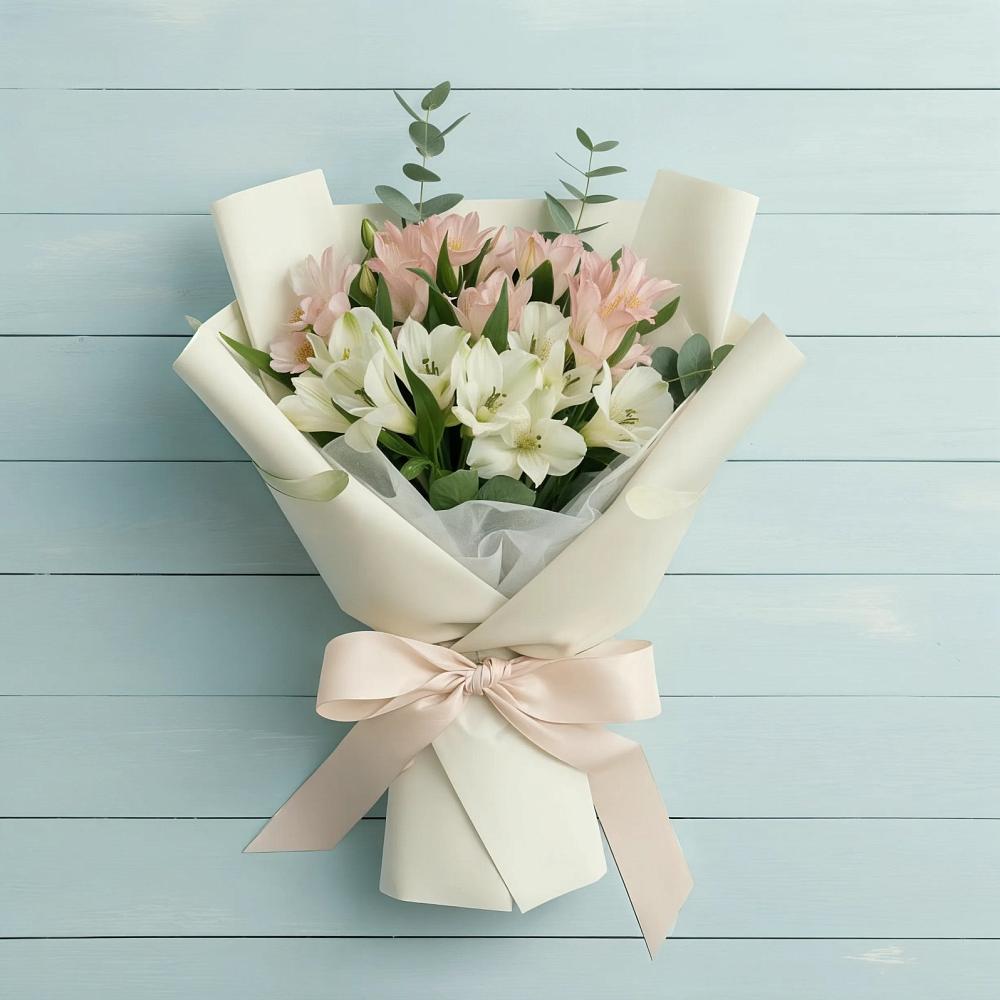 Букет Утренний поцелуй в Лянторе Букет цветов из: Альстромерии в Лянторе