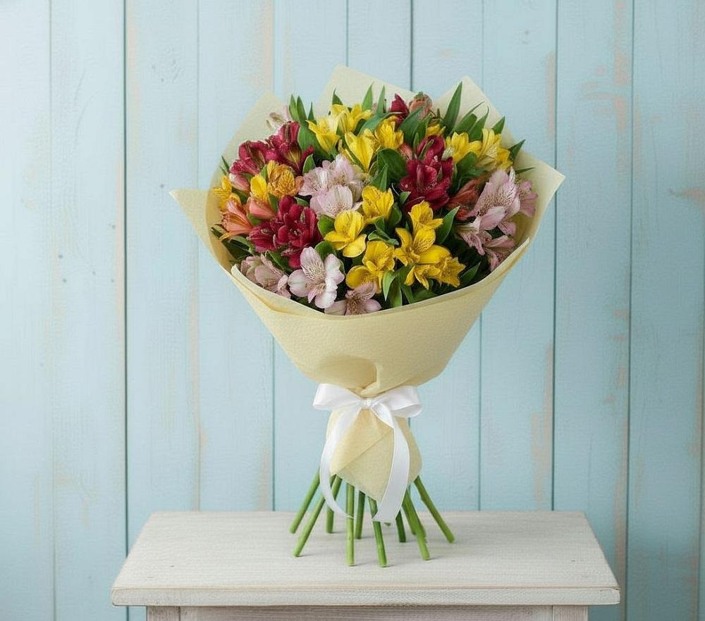 Букет Летние краски в Лянторе Букет цветов из: Альстромерии в Лянторе