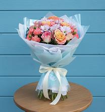 Букет Счастливые мгновение в Лянторе Букет цветов из:  Хризантемы и Розы в Лянторе