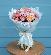 Букет Счастливые мгновение в Лянторе Букет цветов из:  Хризантемы и Розы в Лянторе